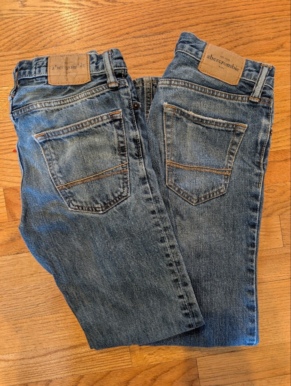 Abercrombie & Fitch Boys's Medium Blue Size 14 Slim Straight Jeans- LOT OF 2